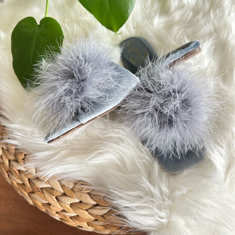 New! Sam Edelman Francie Slipper x Dove Grey Velvet 7.5